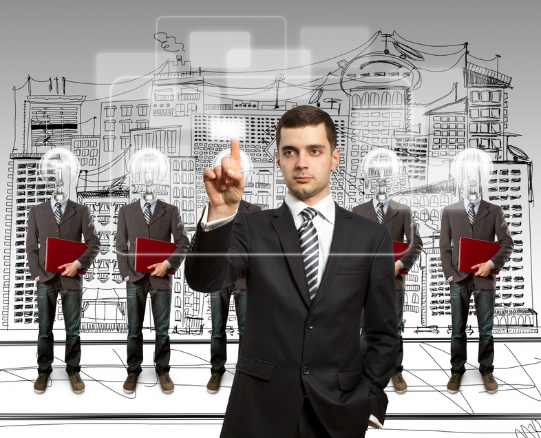 stockfresh_850561_lamp-head-businesspeople-with-laptop_sizeS